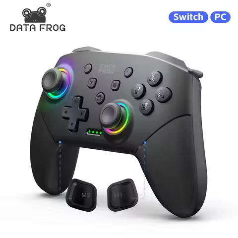 DATA FROG Wireless Switch Pro Controller for Switch/Switch OLED Programmable Joystick for PC Gamepad
