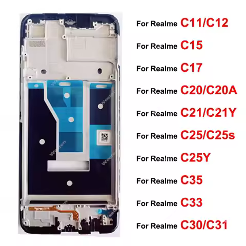 For Realme C11 C12 C15 C17 C20 C21 C21Y C25 C25Y C35 C30 C31 C33 Front LCD Screen Housing LCD Frame 