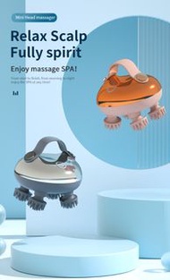 電動 頭部 按摩器 防水、無線 便攜式 紅光 護理 手持式 按摩器 4 種按摩模式 緩解頭皮 壓力