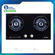 Elba Two Burner Built In Glass Hob (Windproof Cover, Safety Valve) EGHN8822GBK