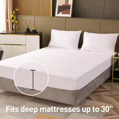 Waterproof Mattress Protector, Breathable Noiseless Mattress Topper, Bed Smooth Jersey Mattress Cove