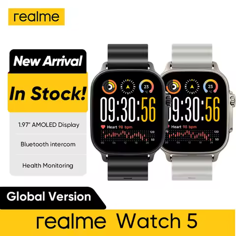 realme Watch 5 Smart Watch 1.97" 2D Flat AMOLED Display Compass & Independent GPS with 5 GNSS 14-day