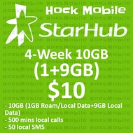 Starhub Prepaid $10 4-Week 10GB (1GB+9GB) Data Plan / Topup / Renew