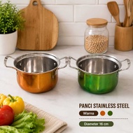 16cm diameter stainless steel pan without lid
