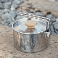 -New In May-Outdoor Camping Instant noodle pot with Lid  Foldable Handle Tea Pot Water Pot[Overseas Products]