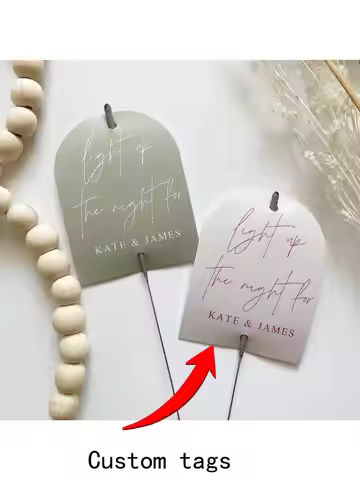 5x7.5cm Arch Wedding Sparkler Label – Custom Bohemian Sparkler Sleeves for Wedding, Party Favors (No