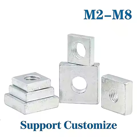 M2 M3 M4- M8 Square Nut Carbon Steel Galvanized Zinc Plated Thin Quadrangle Block for Aluminum Profi