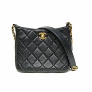 CHANEL 皮穿鏈粗金屬鏈單肩斜挎嬉皮包牛皮晶片開金扣