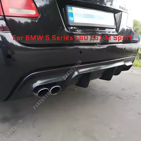 MP Style Rear Bumper Splitter Diffuser for BMW 5 Series E60 E61 M Pack 2004 2005 2006 2007 2008 2009