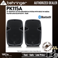 Behringer PK115A Active 800W 15" PA Speaker System with Bluetooth - Pair (PK-115A / PK 115A)
