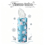 Floral Car Tissue Roll Daisy Tissue Holder Car Seat Round Cylinder Portable Toilet Paper Container