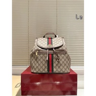 Gucci GUCCIi Ophidia Backpack Gucci Backpack with Classic Supreme Canvas+Brown Leather Trim Retro Fa