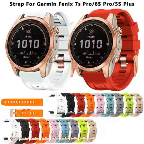 QuickFit 20mm Silicone Watchband For Garmin Fenix 7S 6S Pro 5S Plus Sports Watch Band For Garmin Fen