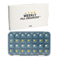 7 Days Portable Pill Box Large Capacity Waterproof Pill Storage One Week Pill Case 28 Grids Detachab
