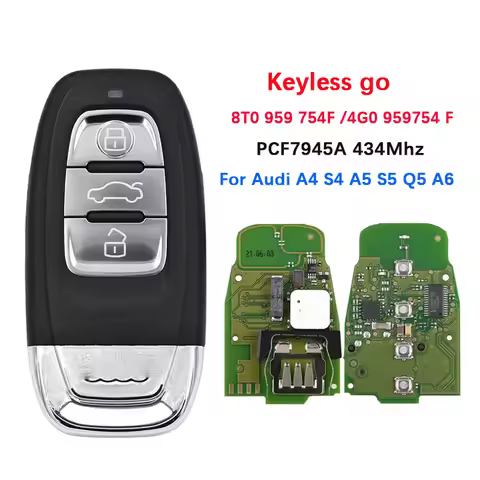 CN008081 Keyless go PCF7945A Chip 8T0 959 754F /4G0 959 754 F Car Smart Card Remote Key 434Mhz For A