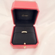 Cartier 750玫瑰金C 0.03克拉鑽石戒指45號戒圍