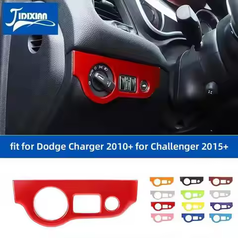 JIDIXIAN fit for Dodge Challenger 2015 Up for Dodge Charger 2010 Up Car Headlight Switch Button Deco