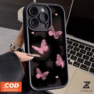 Phone Case Iphone 11 Iphone 7P Iphone 8P Iphone XR Pink Flying Butterfly Shockproof TPU Phone Case