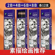 [48 Sketch Pencils] Marley Sketch Pencils 2b 4b 6b 8b Pencils For Beginners Art Students