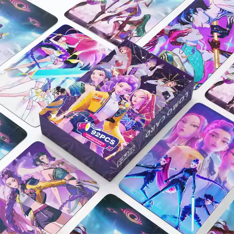 Hot K-POP Demon Hunter Girl Group Holographic Trading Cards Set - 30/92-Piece Anime Collectible LOMO