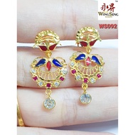 Wing Sing 916 Gold Earrings / Subang Indian Design  Emas 916 (WS092)