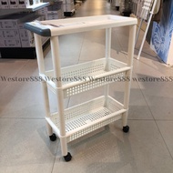 Multi-purpose Trolley Narrow Rack With Wheels 3 Tier Plastic 47.5x21.6x65cm WEO IF3377