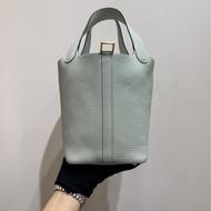 愛馬仕Hermes  picotin18 菜籃子 冰晶灰金扣手袋