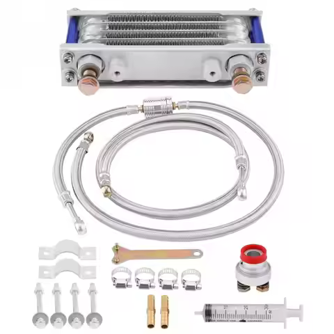 Motorcycle 65ml Oil Cooler Engine Oil Cooling Radiator System Kit for Honda GY6 Engine Oil Cooler Ra