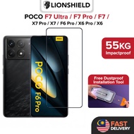 LionShield Poco F7 Ultra / F7 Pro / F7 /  X7 Pro / X7 / F6 Pro / X6 HD Clear Tempered Glass Screen P