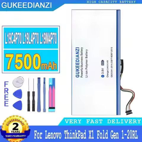 Laptop Battery L19C4P70 L19L4P70 L19M4P70 7500Mah For Lenovo Thinkpad X1 Fold Gen 1-20RL 1-20RK SB10