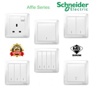 Schneider Affle Plus Series White Switches & Sockets plug Suis Lampu