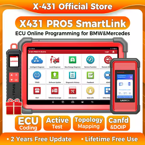 X-431 LAUNCH PRO5 Car Diagnosis Scanner OBD2 Diagnostic Scan Tool Automotive J2534 Programming BMW M