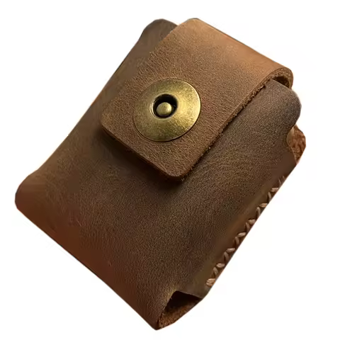 Fashion Large Solid Color Handmade Genuine Leather Kerosene Oil Lighter Armor Machine Belt Holster F