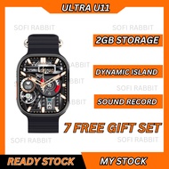 【7Gift Set】U11 Ultra Dynamic lsland Smart Watch compass Series 9 sports watch Bluetooth call fitness health monitoring