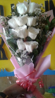 bunga mawar putih asli  / buket bunga mawar putih
