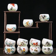 Canh Duc Porcelain Cup, 12 Zodiac Animals Cup (145 ml)