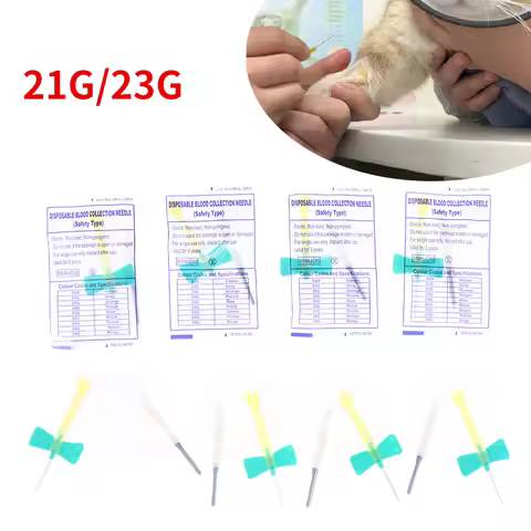 New！10pcs 21G 23G Disposable Butterfly Needles Safety Blood Collection Needle Pet Medical Teaching C