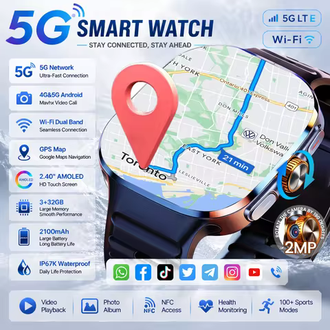 Men GPS Google Maps Sports Smart Watch Women 2MP Camera Video 32GB RAM APP Download NFC AMOLED HD 4G