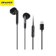 AWEI - PC-7T type c 耳機 有線耳機 入耳式耳機有線 耳機 Type-C 插孔 立體聲耳機 深低音 帶麥克風 1.2m線長 全兼容 三星 Samsung iPhone 15 iPho