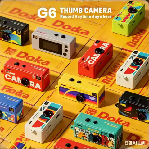 Retro 1984 Thumb Camera Mini Keychain Portable Backpack CCD Digital Pocket Camera