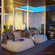 Sofa Nordic Hotel Balcony Outdoor Model Room Sunscreen Rattan Chair Open-air Rattan Outdoor Creative