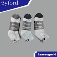 KATUN Byford Men's Thick Quarter Socks, Contents of 3 PCS, Cotton Material, Gray Color
