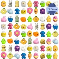 QINGQIU 72 PCS Easter Mochi Squishy Toys Stress Relief Squishies for for Kids Boys Girls Toddlers Easter Basket Stuffers Egg Fillers Gifts Party Favors