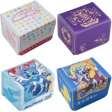 PTCG Mew Lugia Giratina Magnetic Leather Board Game Card Box DTCG Omegamon OPCG Large Capacity Game 