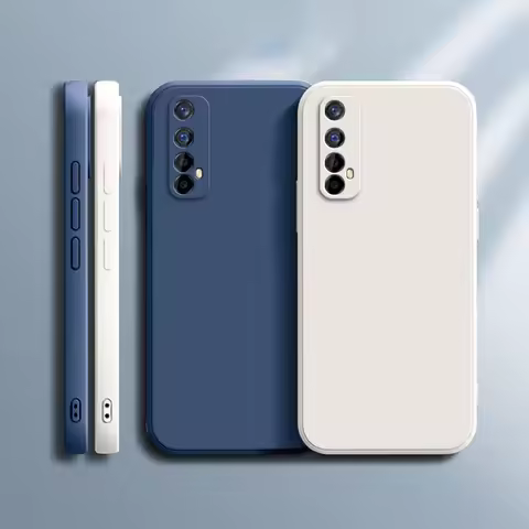 Original Soft Case for OPPO Realme 7 Camera Protection Square Liquid Silicone Realme7 5G Luxury Clas