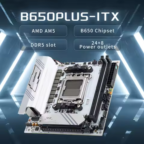HISWISER AMD B650 PLUS ITX AM5 Motherboard DIY Support Ryzen 7000/8000 series processors DDR5 MAX 96