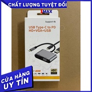 Hub Type C 3in1 - HUB USB Type-C to HDMI, USB 3.0, PD Type-C conversion port for Laptop, Phone, Sams