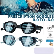 Adult Prescription Swimming Goggles Set Anti-Fog Power Lens with Optional Degrees Swimming Cap Myopi