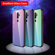 Gradient Tempered Glass Case For OPPO A5 2020 A9 2020 A77 A73 A79 Bumper Shell Shockproof Phone Case