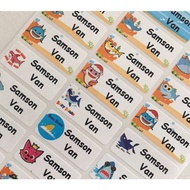 Baby Shark Sticker Name Label, Personalised Sticker Name Label, Waterproof sticker name label